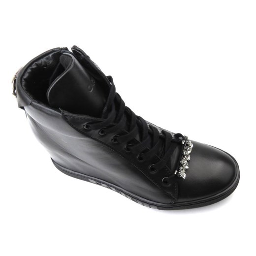Sneakersy damskie na ukrytym koturnie CARINII B9177, czarne Carinii 36 ulubioneobuwie