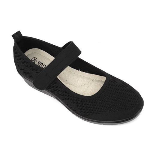 Półbuty, buty damskie zdrowotne - UNISOFT 23TX02-6016, czarne Unisoft 36 ulubioneobuwie