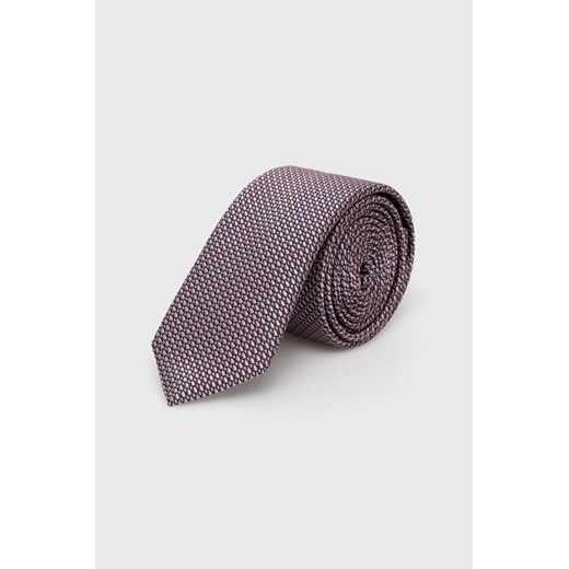 HUGO krawat jedwabny kolor różowy 50509054 ze sklepu ANSWEAR.com w kategorii Krawaty - zdjęcie 166141508