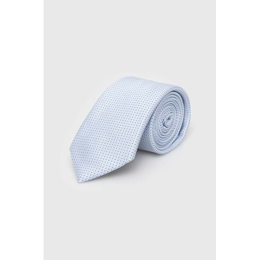 BOSS krawat jedwabny kolor niebieski ze sklepu ANSWEAR.com w kategorii Krawaty - zdjęcie 166141518