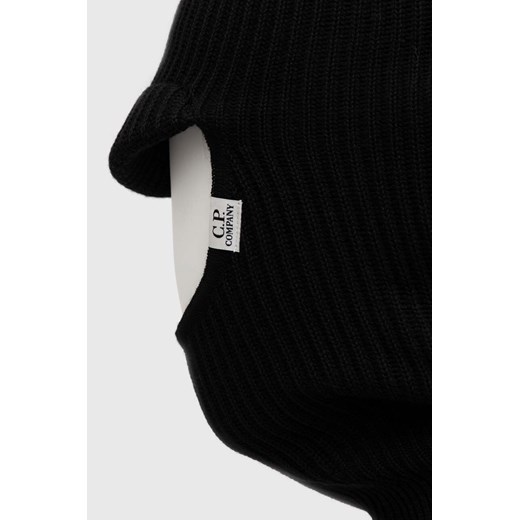 C.P. Company kominiarka wełniana Ski Mask kolor czarny 15CMAC269A005509A ONE PRM