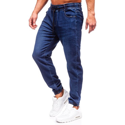 Granatowe spodnie jeansowe joggery męskie Denley 8130 37/2XL wyprzedaż Denley