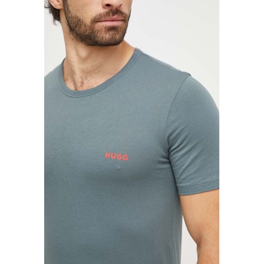 HUGO t-shirt bawełniany 3-pack kolor szary z nadrukiem L ANSWEAR.com