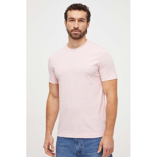BOSS t-shirt bawełniany kolor różowy 50468347 ze sklepu ANSWEAR.com w kategorii T-shirty męskie - zdjęcie 166151785