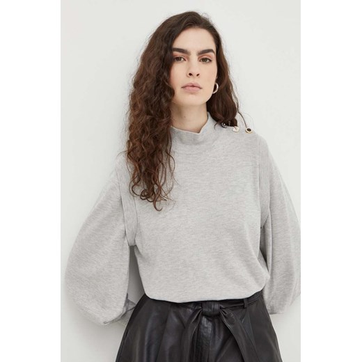 Bruuns Bazaar sweter damski kolor szary lekki z półgolfem Bruuns Bazaar M ANSWEAR.com