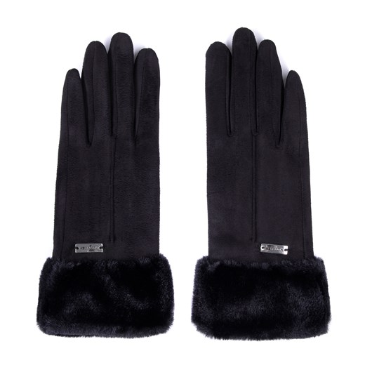 Damskie rękawiczki ze sztucznym futerkiem M/L promocyjna cena WITTCHEN