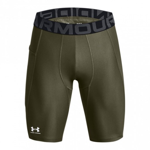 Męskie spodenki treningowe Under Armour HeatGear Pocket Long Shorts - khaki ze sklepu Sportstylestory.com w kategorii Spodenki męskie - zdjęcie 166153097