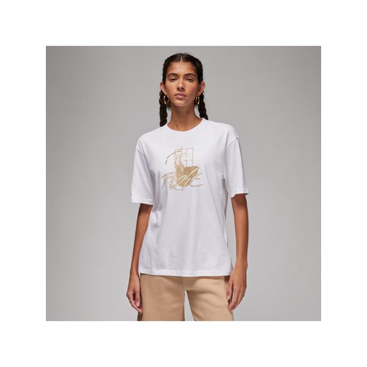 Damski T-shirt z nadrukiem Jordan - Biel ze sklepu Nike poland w kategorii Bluzki damskie - zdjęcie 166155027