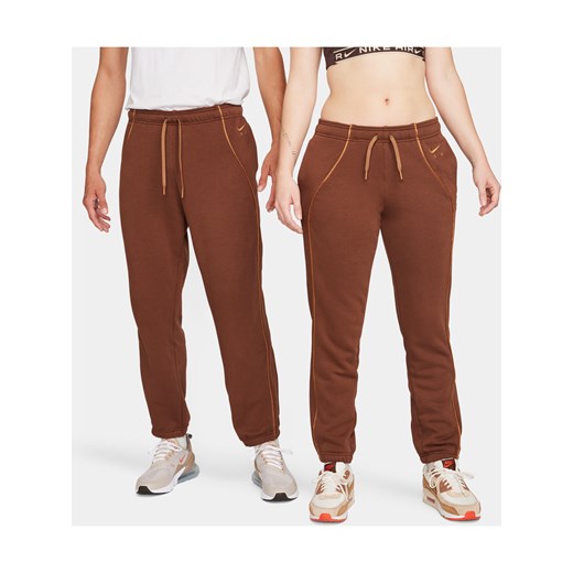 Damskie joggery z dzianiny ze średnim stanem Nike Air - Brązowy Nike XXL (EU 52-54) Nike poland wyprzedaż