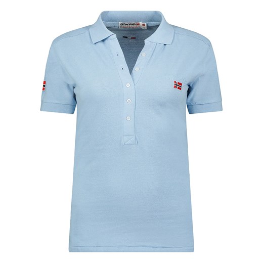 Geographical Norway Koszulka polo &quot;Kely&quot; w kolorze błękitnym ze sklepu Limango Polska w kategorii Bluzki damskie - zdjęcie 166156628
