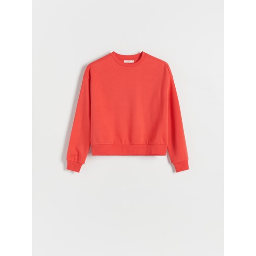 Reserved - Gładka bluza z bawełną - czerwony Reserved XL Reserved