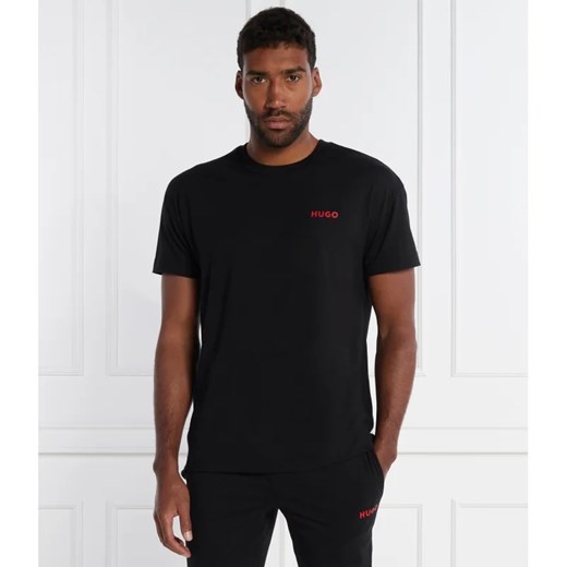 T-shirt męski Hugo Boss casual z krótkim rękawem na wiosnę czarny bawełniany