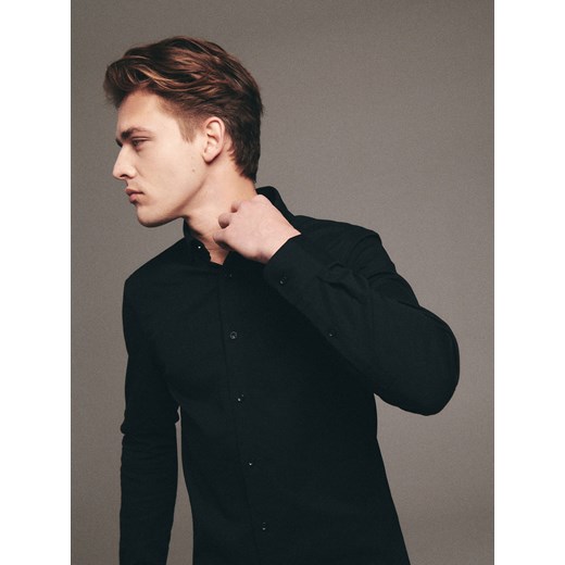 Reserved - Gładka koszula slim fit - czarny Reserved XL Reserved