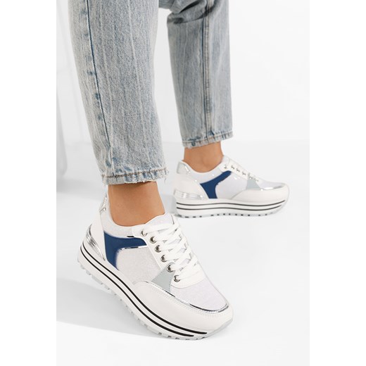 Białe sneakersy na platformie Jasena ze sklepu Zapatos w kategorii Buty sportowe damskie - zdjęcie 166184229