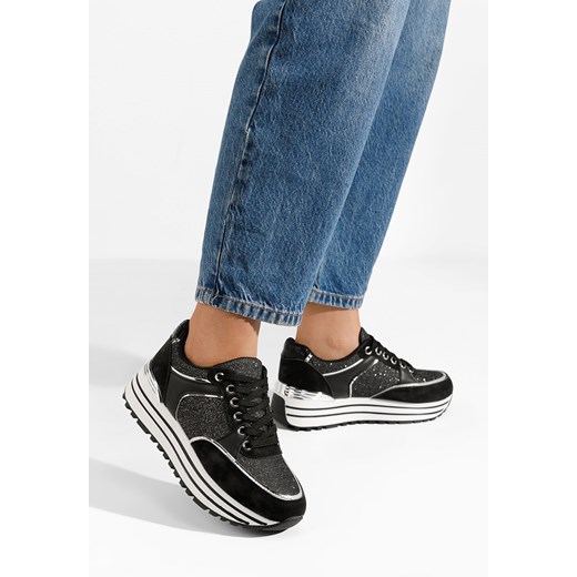 Czarne sneakersy na platformie Jasena ze sklepu Zapatos w kategorii Buty sportowe damskie - zdjęcie 166184235