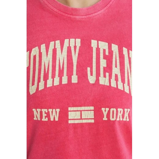 Bluzka damska Tommy Jeans z krótkimi rękawami bawełniana wiosenna młodzieżowa 