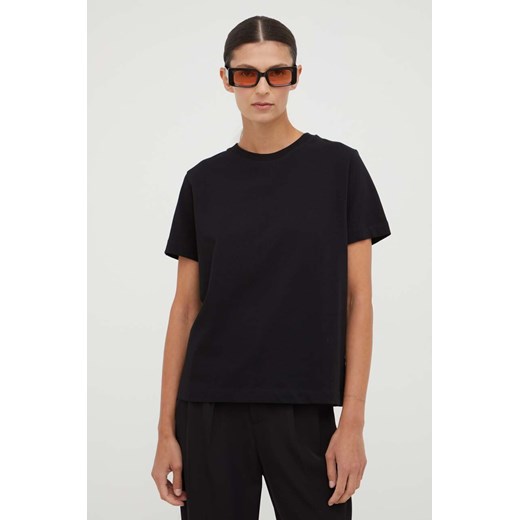 Samsoe Samsoe t-shirt bawełniany CAMINO kolor czarny F00012400 ze sklepu PRM w kategorii Bluzki damskie - zdjęcie 166191118