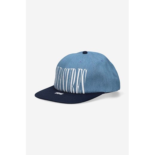 PLEASURES czapka z daszkiem bawełniana kolor niebieski z aplikacją P23SP069-DENIM ze sklepu PRM w kategorii Czapki z daszkiem męskie - zdjęcie 166191385