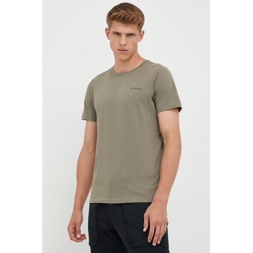 Columbia t-shirt bawełniany Rapid Ridge Back Graphic kolor zielony z nadrukiem ze sklepu PRM w kategorii T-shirty męskie - zdjęcie 166191475