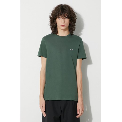 Lacoste t-shirt bawełniany kolor brązowy gładki TH6709-001. ze sklepu PRM w kategorii T-shirty męskie - zdjęcie 166191697