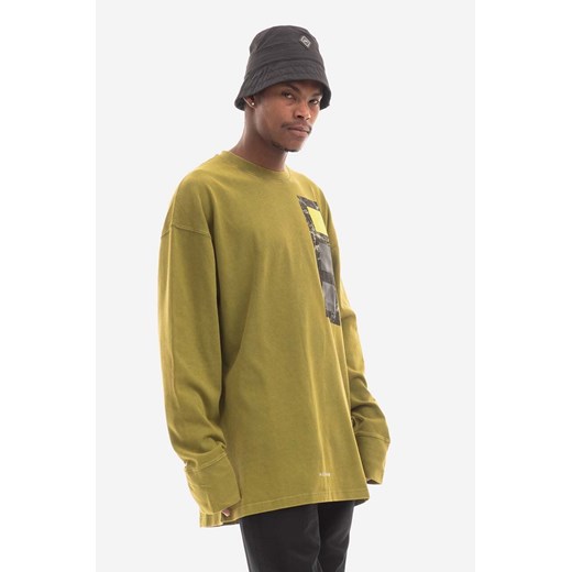 A-COLD-WALL* longsleeve bawełniany Relaxed Cubist LS T-shirt kolor zielony z nadrukiem ACWMTS098-MOSSGREEN ze sklepu PRM w kategorii T-shirty męskie - zdjęcie 166191767