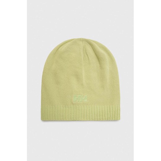Helly Hansen czapka kolor zielony z cienkiej dzianiny ze sklepu PRM w kategorii Czapki zimowe damskie - zdjęcie 166191815