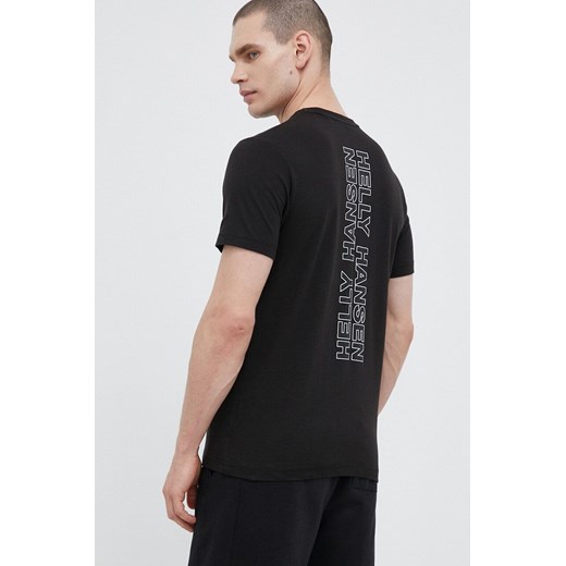Helly Hansen t-shirt bawełniany kolor czarny wzorzysty 53936-697 ze sklepu PRM w kategorii T-shirty męskie - zdjęcie 166192025
