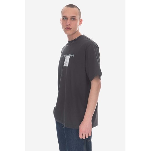 Wood Wood t-shirt bawełniany kolor szary z nadrukiem 12245706.2106-WHITE ze sklepu PRM w kategorii T-shirty męskie - zdjęcie 166192129