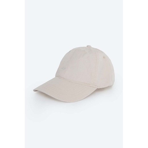 Wood Wood czapka z daszkiem bawełniana Low profile twill cap kolor beżowy gładka 12110804.7083 ze sklepu PRM w kategorii Czapki z daszkiem damskie - zdjęcie 166192206