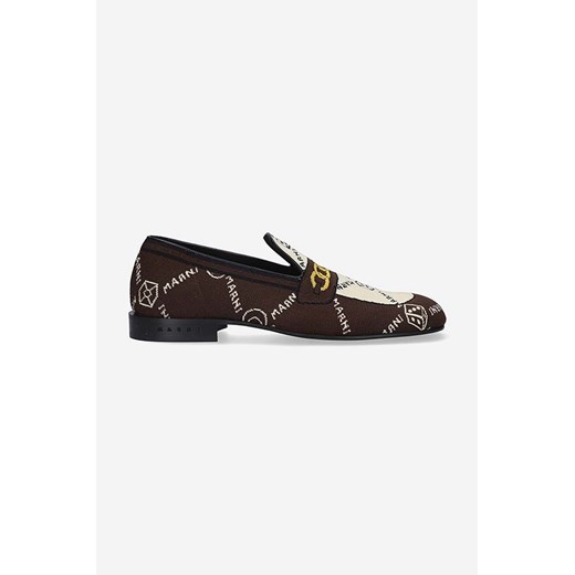Marni mokasyny Moccasin Shoe męskie kolor brązowy MOMR003802.P4601-BRAZOWY ze sklepu PRM w kategorii Mokasyny męskie - zdjęcie 166192346