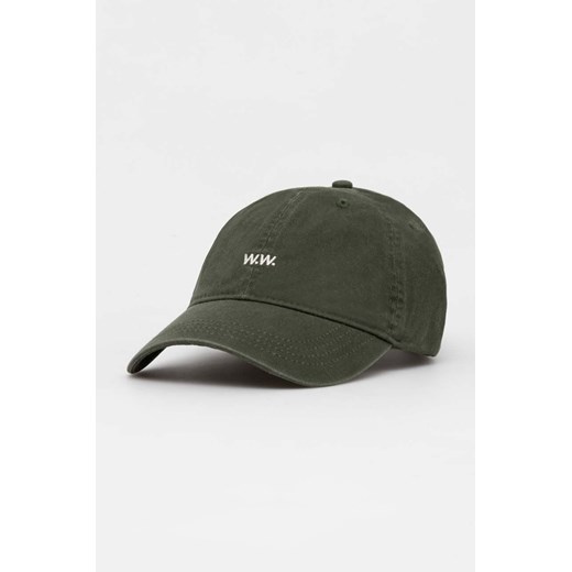 Wood Wood czapka z daszkiem bawełniana Low profile twill cap kolor zielony Wood Wood ONE PRM okazja
