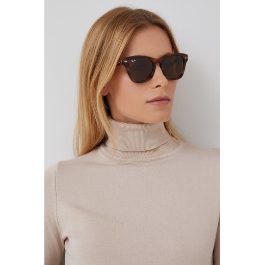 Ray-Ban okulary przeciwsłoneczne kolor brązowy ze sklepu PRM w kategorii Okulary przeciwsłoneczne damskie - zdjęcie 166193036