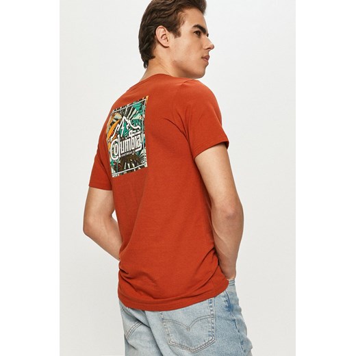 Columbia t-shirt bawełniany Rapid Ridge Back Graphic kolor pomarańczowy z nadrukiem ze sklepu PRM w kategorii T-shirty męskie - zdjęcie 166193336