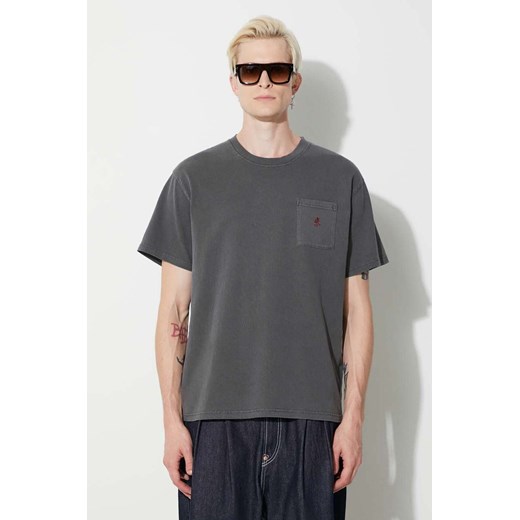 Gramicci t-shirt bawełniany One Point Tee kolor szary gładki ze sklepu PRM w kategorii T-shirty męskie - zdjęcie 166193357