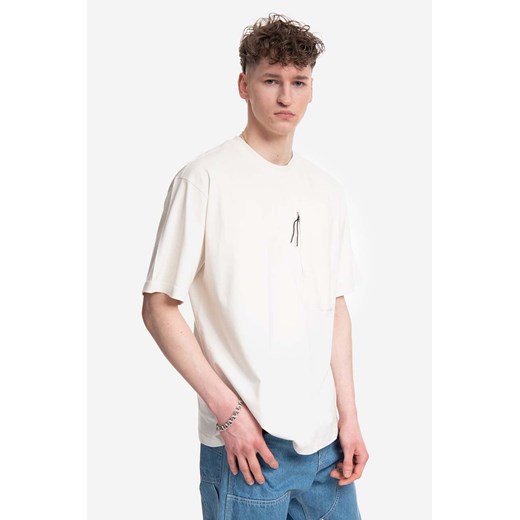 A-COLD-WALL* t-shirt bawełniany Utilty kolor beżowy gładki ACWMTS117-STONE ze sklepu PRM w kategorii T-shirty męskie - zdjęcie 166193565
