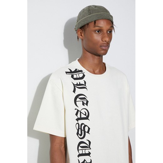 PLEASURES t-shirt bawełniany kolor beżowy z nadrukiem ze sklepu PRM w kategorii T-shirty męskie - zdjęcie 166193639