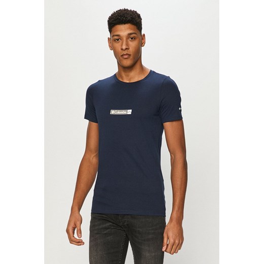 Columbia t-shirt bawełniany Rapid Ridge Back Graphic kolor granatowy z nadrukiem ze sklepu PRM w kategorii T-shirty męskie - zdjęcie 166193798