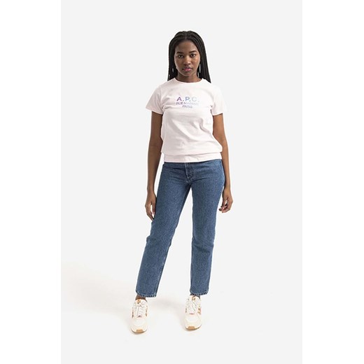 A.P.C. t-shirt bawełniany Jenny kolor różowy COEAV.F26091-WHITE S promocja PRM