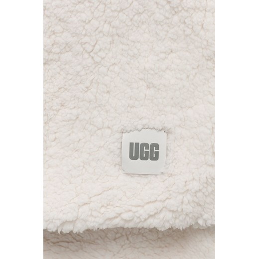 UGG szalik damski kolor biały gładki 20052-BLK ONE PRM