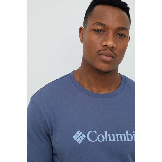 Columbia t-shirt męski kolor niebieski z nadrukiem 1680053.SS23-112 ze sklepu PRM w kategorii T-shirty męskie - zdjęcie 166194307