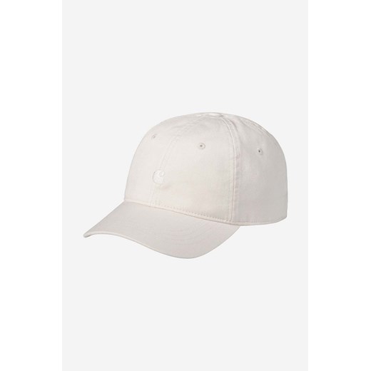 Carhartt WIP czapka z daszkiem bawełniana Madison Logo Cap kolor beżowy z aplikacją I023750-WALL ze sklepu PRM w kategorii Czapki z daszkiem damskie - zdjęcie 166194729
