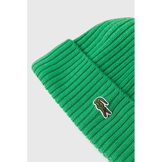 Lacoste czapka wełniana kolor zielony wełniana Lacoste ONE PRM