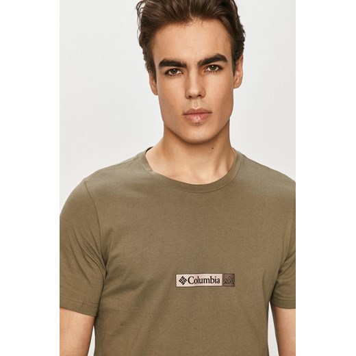 Columbia t-shirt bawełniany Rapid Ridge Back Graphic kolor zielony z nadrukiem ze sklepu PRM w kategorii T-shirty męskie - zdjęcie 166194977