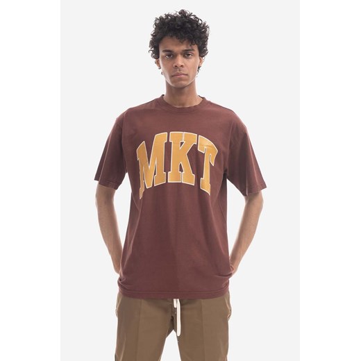 Market t-shirt bawełniany kolor brązowy z nadrukiem 399001368-BRAZOWY ze sklepu PRM w kategorii T-shirty męskie - zdjęcie 166195086