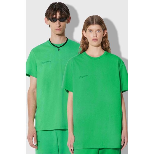 Pangaia t-shirt bawełniany kolor zielony z nadrukiem ze sklepu PRM w kategorii T-shirty męskie - zdjęcie 166195139