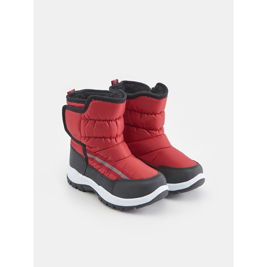 Sinsay buty zimowe dziecięce czerwone na zimę śniegowce 