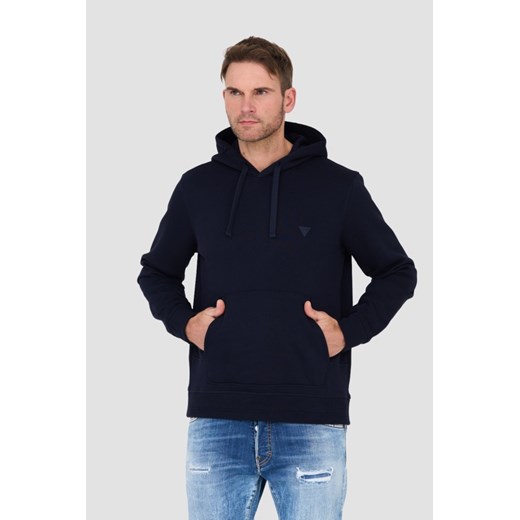 GUESS Granatowa bluza z kapturem, Rozmiar XL ze sklepu outfit.pl w kategorii Bluzy męskie - zdjęcie 166199429