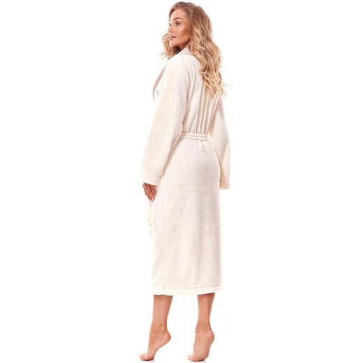 Długi szlafrok damski ecru 2314 Duo, Kolor ecru, Rozmiar XL, L&amp;L ze sklepu Intymna w kategorii Szlafroki damskie - zdjęcie 166200307