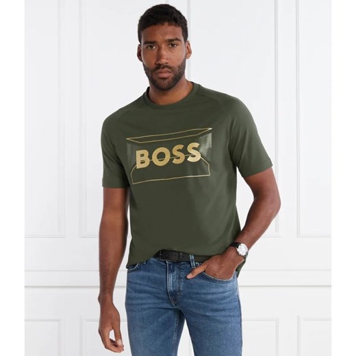 T-shirt męski zielony BOSS HUGO 