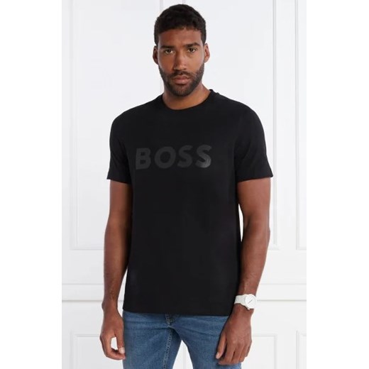 T-shirt męski BOSS HUGO czarny z krótkim rękawem 